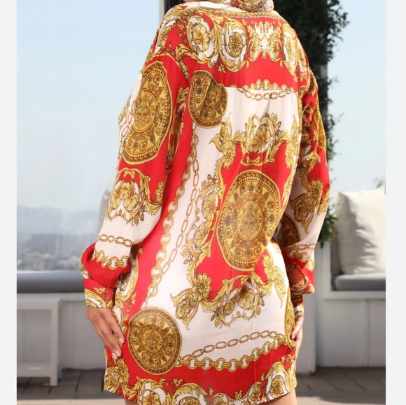 NWT Women's red and gold  blouse - Picture 3 of 6